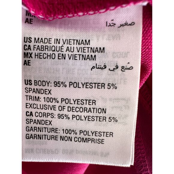 Bar III Women's Polyester Spandex Pink V-Neck Short Sleeve Top Size XS - Picture 4 of 5